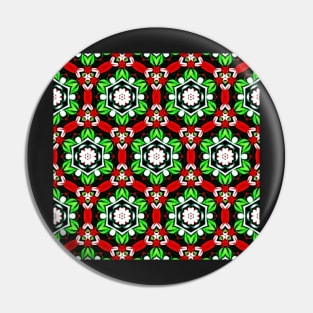 Red and Green Christmas Pattern Number 24 Pin