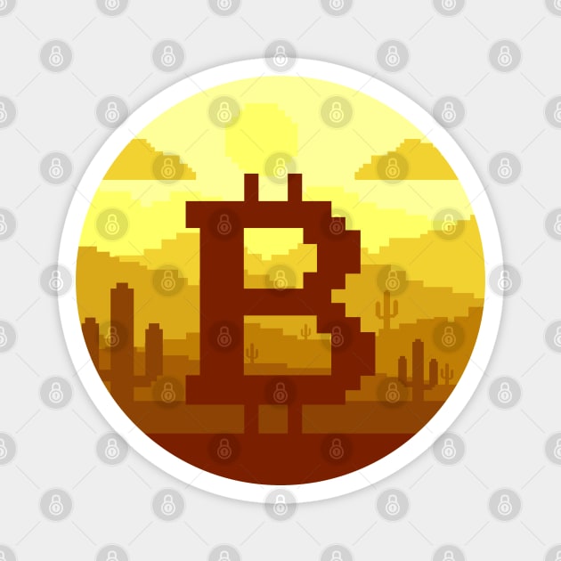 bitcoin pixel Magnet by spoilerinc