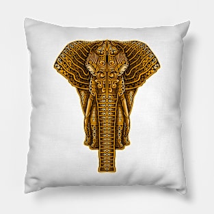 A golden elephant with a pattern Pillow