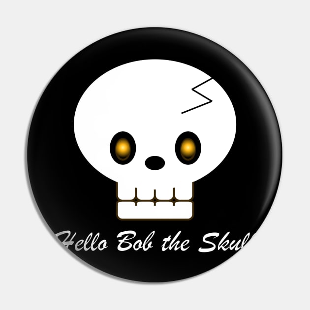 Hello Bob the Skull Pin by yarnycat