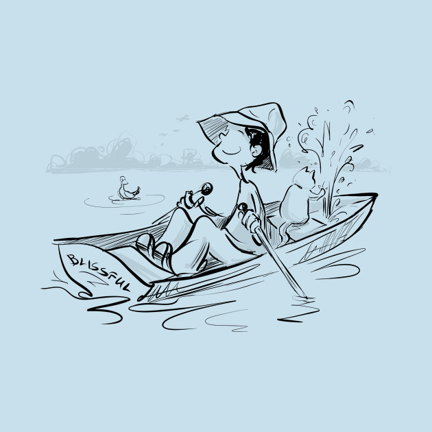 Discover Blissful rower - Fishing - T-Shirt