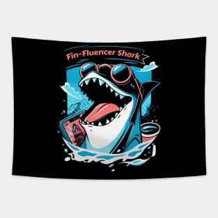 The Fin-Fluencer | A Shark T-Shirt Tapestry