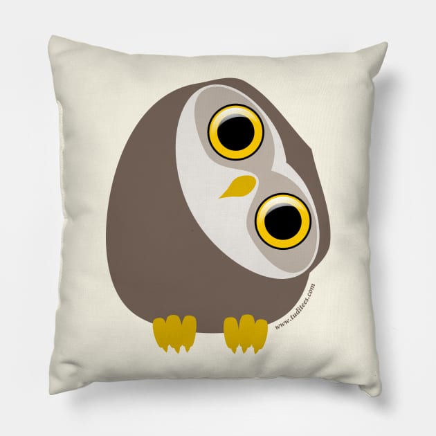 Curious little owl Pillow by tuditees