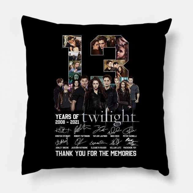 13 Years Of The Twilight Saga Signature Pillow by Stephensb Dominikn