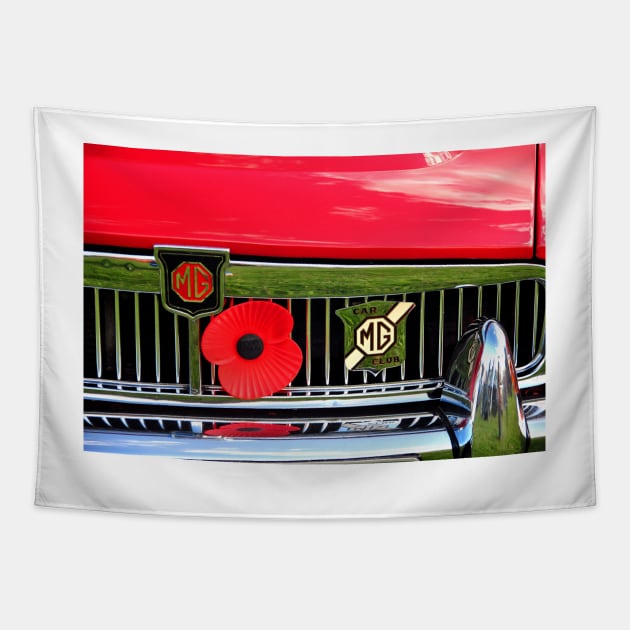 MG Sports Motor Car Tapestry by AndyEvansPhotos