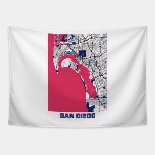 San Diego - United States MilkTea City Map Tapestry