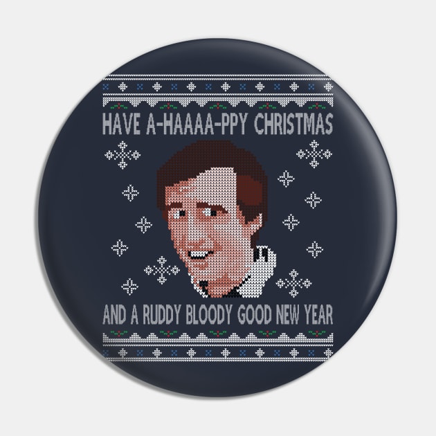 Christmas Alan Partridge A-Haaaapy Christmas Knit Pattern Pin by Nova5