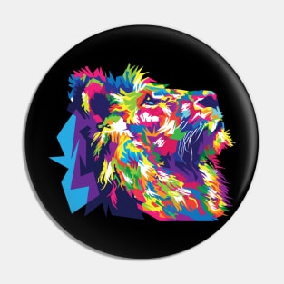 Colourful Majestic Lion Face Aesthetic Pin