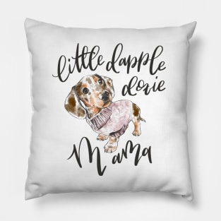 Little Dapple Doxie Mama, Chocolate in Pink Pillow