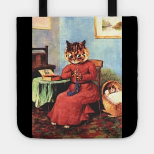 Sewing Cat by Louis Wain Tote