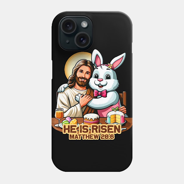 Matthew 28:6 He Is Risen Phone Case by Plushism