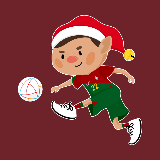 Portugal football Christmas elf. Football World Cup soccer T-Shirt by abtchlr