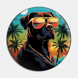 Retro Wave Staffordshire Terrier Dog Shirt Pin