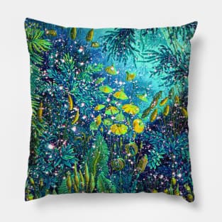 Beautiful blue fey mask fairytale forest floral mask fantasia Pillow