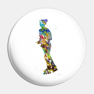 Roller skating girl Pin