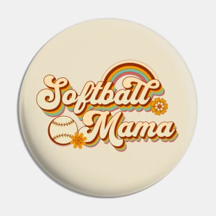 Retro Softball Mom Pin