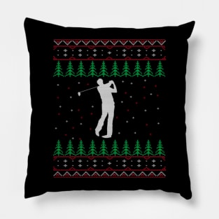 Golf Ugly Christmas Sweater Gift For Golfing Lover Pillow