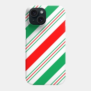 Wintermint Candy Cane Red, Green and White Stripes Design Phone Case