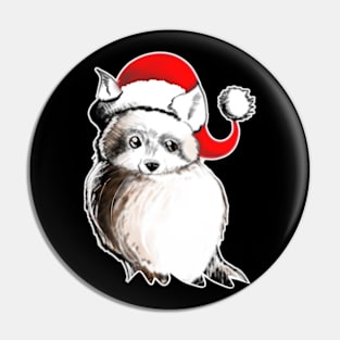 Seasonal raccoon portrait - Christmas inspired designs Pin