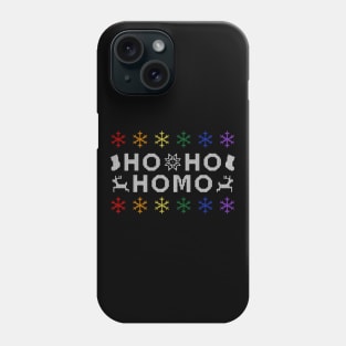 Ho Ho Homo Ugly Sweater (Rainbow) Phone Case