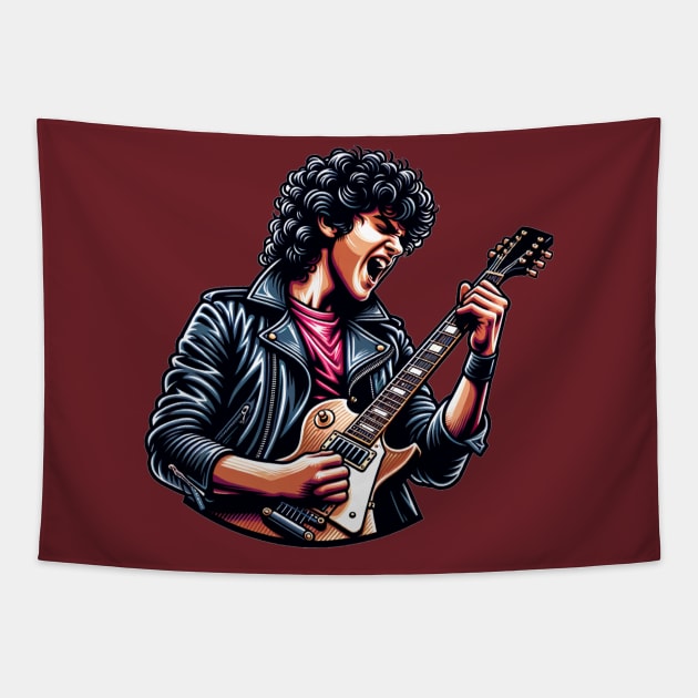 Bon Jovi Playing Guitar Tapestry by Maries Papier Bleu