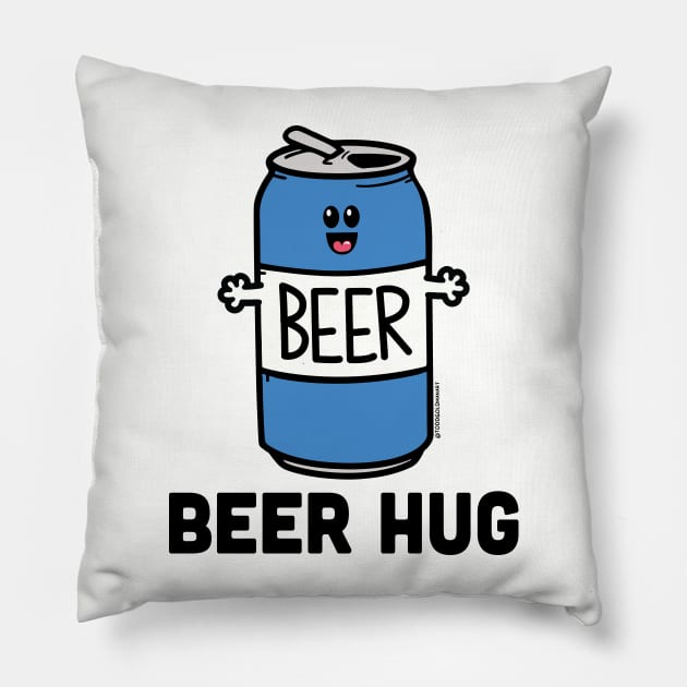 BEER HUG Pillow by toddgoldmanart