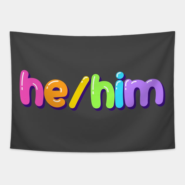 he/him jellybean design Tapestry by ummdra