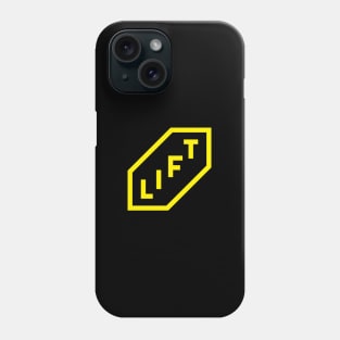 LIFT word mark composition in yellow color showing scaling and growth Phone Case