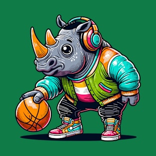 funny rhino basketball T-Shirt