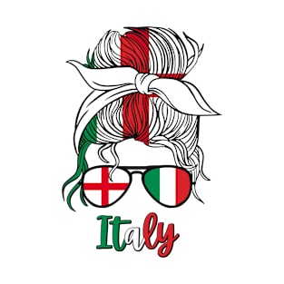 Half English Half Italian Girl Italy England Flag Daughter T-Shirt