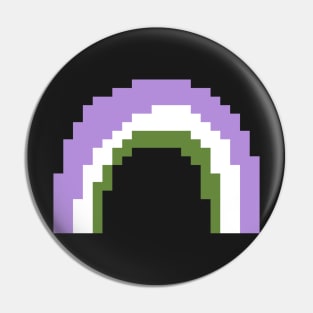 Gender Queer Pride Rainbow Pixel Art Pin