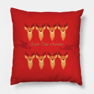 Eight Tiny Reindeer Pillow