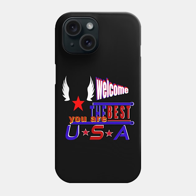 You are the best welcome in the USA-White wings design Phone Case by Top-you