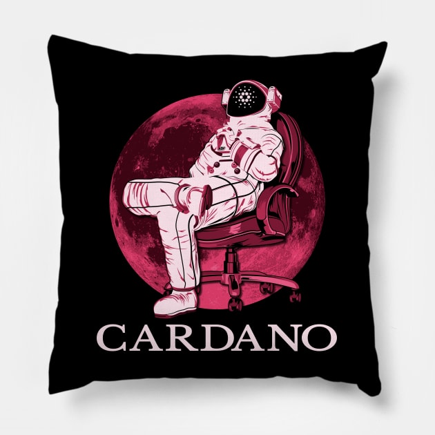 Cardano, ADA, HODL, to the moon Pillow by Lekrock Shop