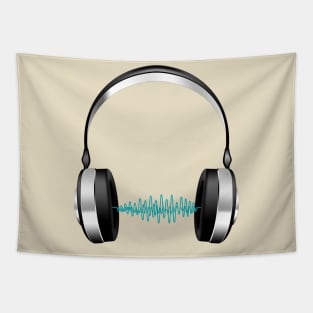 Headphones Audio Waveform Tapestry