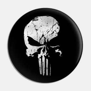 PUNISHMENT SKULL - Revenge Silver Paint Ink Splat Pin