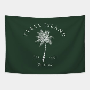 Tybee Island Georgia Est 1712 Vintage Palm Old Style Tapestry