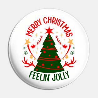 Merry Christmas Feeling Jolly Xmas Retro Vibe Style Ugly Sweater Pin