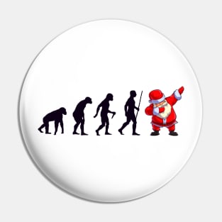 Santa Claus Dabbing Christmas and Evolution Funny Pin