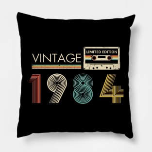 Vintage 1984 Limited Edition Cassette 40th Birthday Pillow