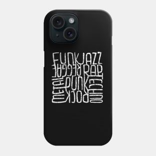 Music Genre, Eclectic Typography Phone Case