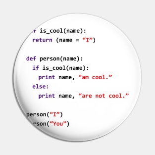 Cool Python Developer | Witty Programmer Pin