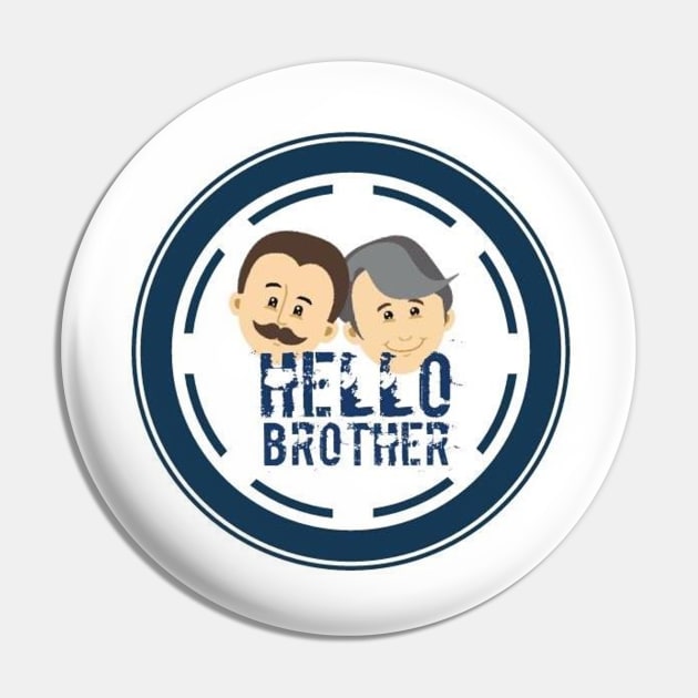 "Hello Brother" Bizarro Logo Pin by hellobrother