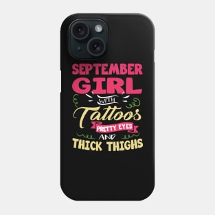 September girl with tattoos pretty eyes Phone Case