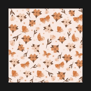 Flowers and butterfles pattern T-Shirt