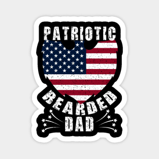 Patriotic Bearded Dad 4th of July Dad Patriotic Grunge Magnet