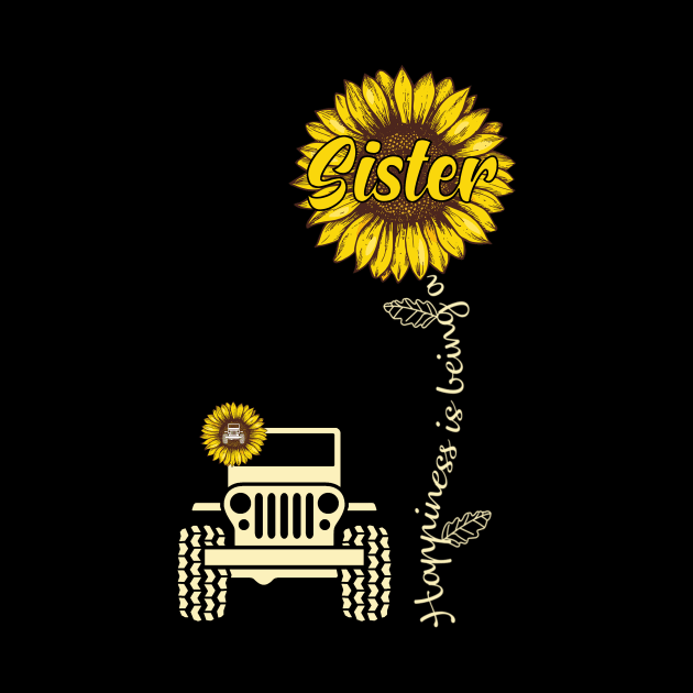 Jeep Sunflower Jeep Sister Happiness is being a Sister Jeep Women by Jane Sky