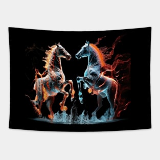 Fire and Ice Horses More Fighting Tapestry