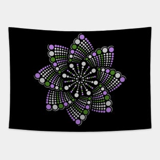 Seamless Repeating Geometric Mandala Dot Art Genderqueer Pride Pattern Tapestry