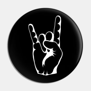 RAISE YOUR HORNS! Black and White Pin